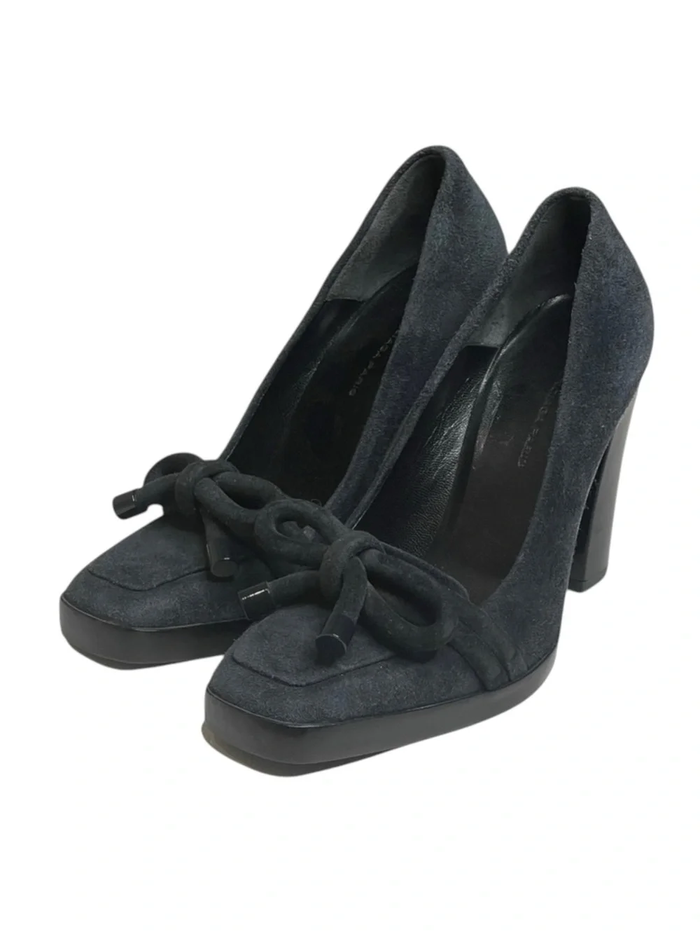 new Balenciaga ♚ Classic Suede Platform Heeled Loafer Pumps ♚ Navy Blue ♚ 35 5M